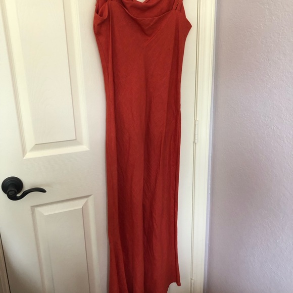 Linen Sleeveless Ling Cowl Neck Dress - Picture 2 of 6